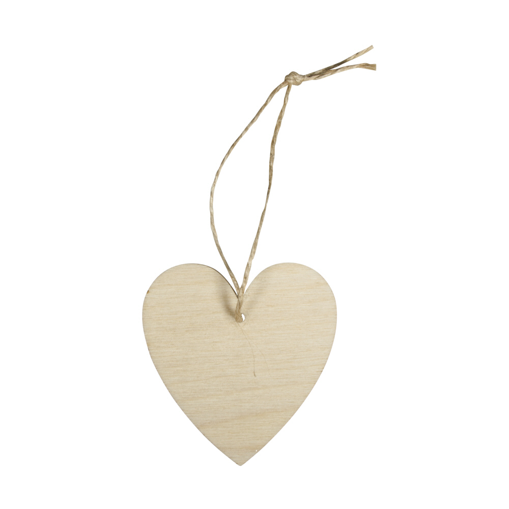 Holz 6 ✓ Herz ➤ natur, Stück Hänger mit Jutegarn,