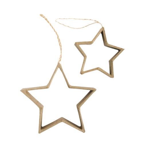 Sterne aus Pappmaché mit Sisalband